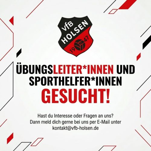 Die Gymnastikabteilung des VfB Holsen sucht neue ÜbungsleiterInnen oder SporthelferInnen